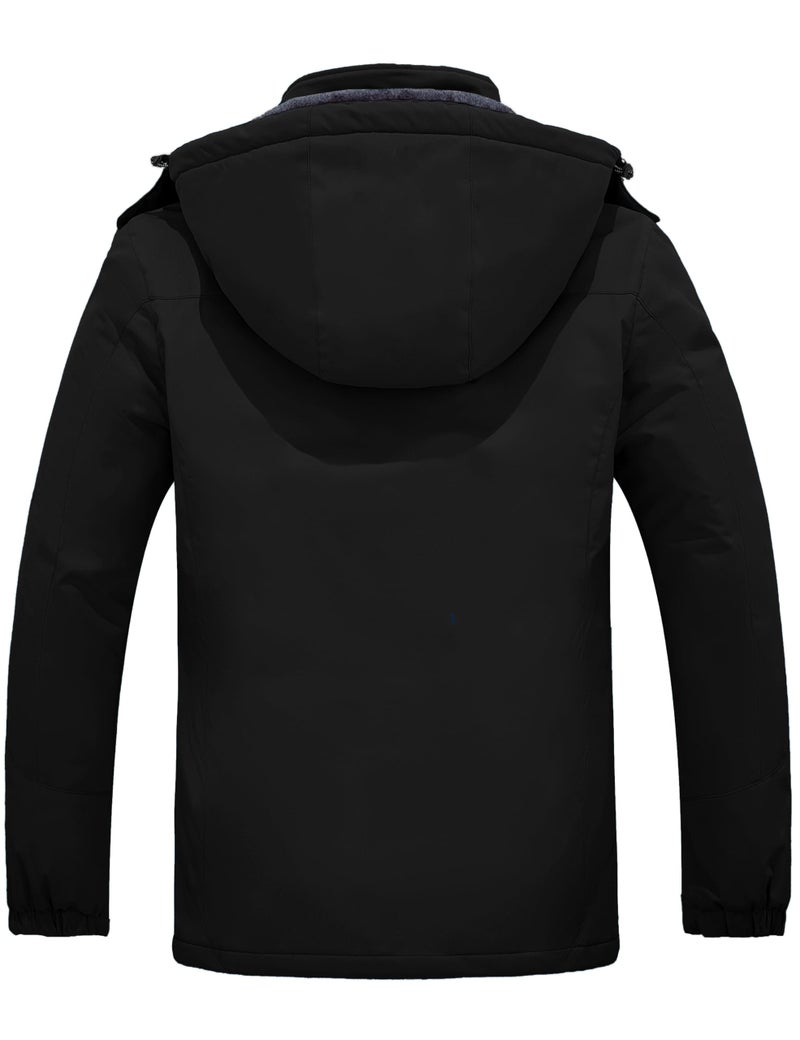 Wantdo Women's Mountain Waterproof Fleece Ski Jacket Windproof Rain Jacket, Large, Black - Image 2
